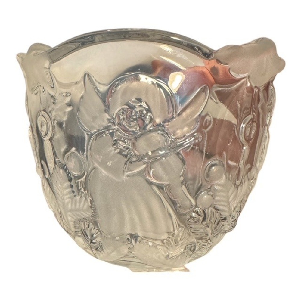 VTG Mikasa Clear Votive Candle Holder Holiday Classic Angel Frosted Glass